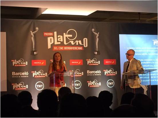 Elvi Cano, directora ejecutiva de Egeda US, en la presentación de Los Ángeles