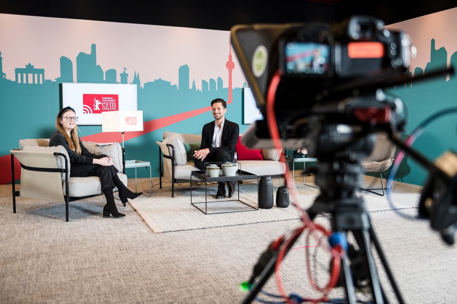 Brigid O'Shea y Dennis Ruh en el EFM Studio (Foto: Angela Regenbrecht)
