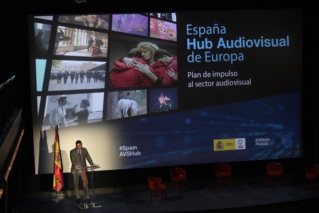 Presentación institucional de 'España, Hub Audiovisual de España' con el presidente del Gobierno, Pedro Sánchez.