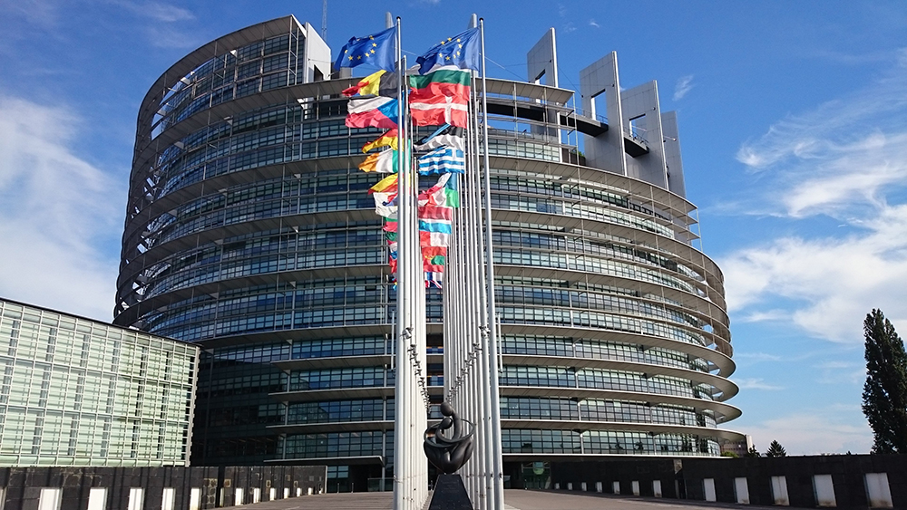 Imagen de la fachada del Parlamento Europeo en Estrasburgo.