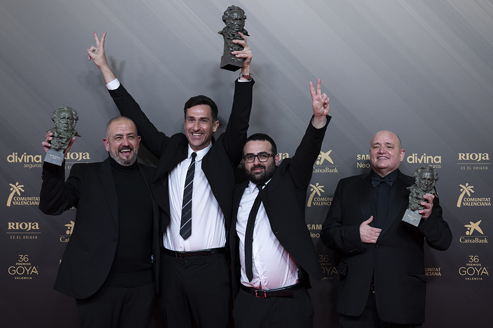 De izquierda a derecha, Marc Orts, Oriol Tarragó, Marc Bech y Daniel Fontrodona (Foto: Germán Caballero - Cortesía de la Academia de Cine)