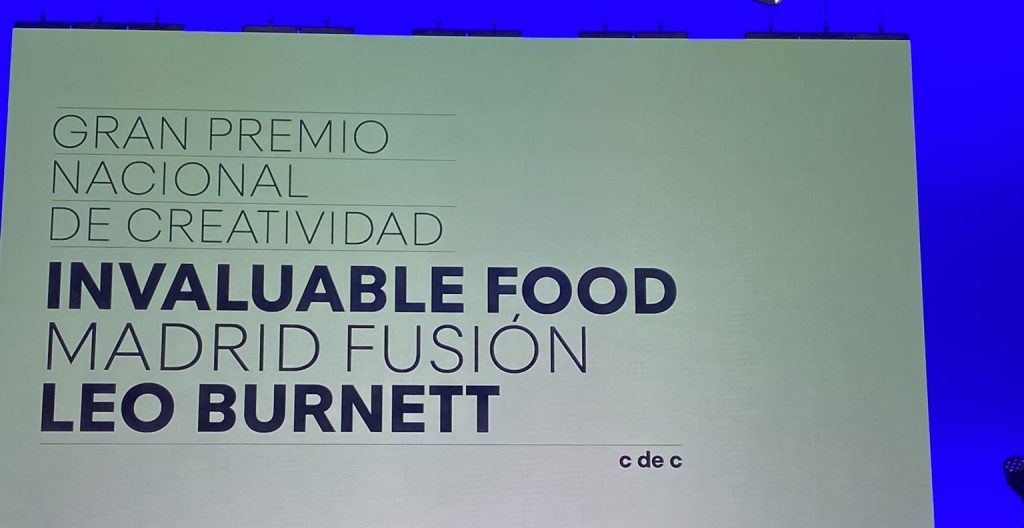 El Gran Premio Nacional de Creatividad 2022 es para 'Invaluable Food'