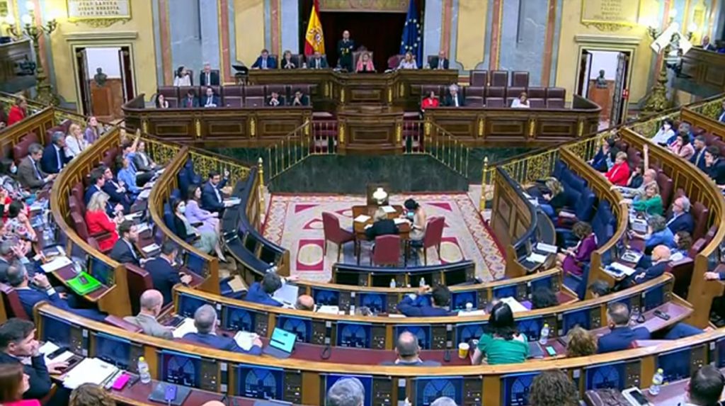 El Congreso de los Diputados durante la votación de la Ley General de Comunicación Audiovisual.